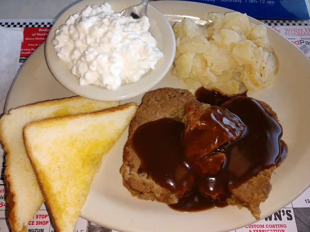 Meatloaf Scalloped Potatoes and Cottage Cheese
